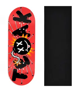 Heat Transfer Graphic Wooden Fingerboard Deck, Design Contest 2024 Winner, Flatline_fb - "Kaboom"