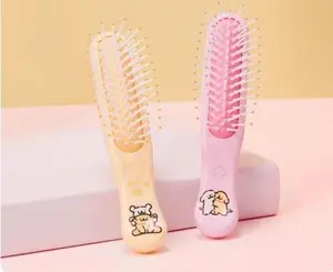 MINISO Maltese Line Puppy Series Air Cushion Massage Comb – Foldable Portable Paddle Brush for Women, Detangles & Adds Volume, Scalp Care Hair Brush, Cute Cartoon Printed Ideal Holiday Valentine's Gift for Girlfriends Bestie