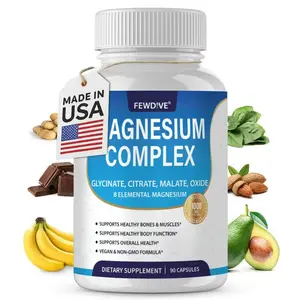 Magnesium Complex 1000mg Made with 7 Elemental Magnesium Multimineral Chelated Supplement 90 Capsules