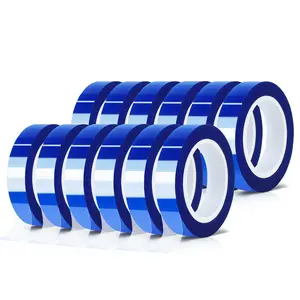 12 Rolls 10mm x16m(52FT) Blue Heat Tape High Temperature Heat Resistant Tape Heat Transfer Tape for Heat Sublimation Press Vinyl,No