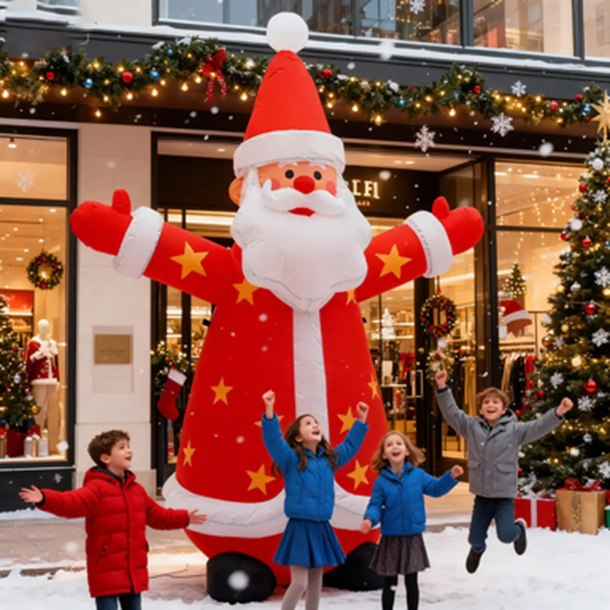 8 FT Inflatable Santa Claus Christmas Decoration, Built-in LED Light Blow Up Ornament for Outdoor Yard Lawn Garden, Winter Holiday Xmas Party Display Decor