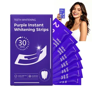 Purple Teeth Whitening Strips Kit, Teeth Whitener, 14Strips for 7 Days, Enamel Safe for Whiter Teeth, Whitening Without Sensitivity, Removes Yellow Stains & Bad Breath, Effective Color Correction for a Brighter Smile