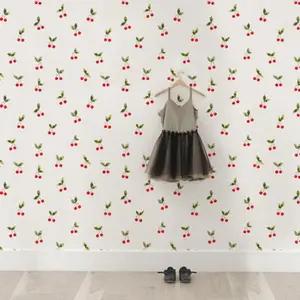 Cherries Patch Peel and Stick Wallpaper