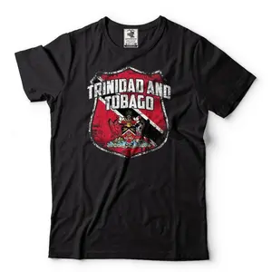 Funny Graphic Tee,Trinidad and Tobago T-shirt Trinidad and Tobago Flag Coat of Arms Independence day national T-shirt Top Casual