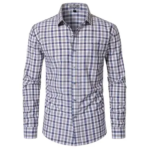 ZEROYAA Men's Plaid Long Sleeve Dress Shirt Formal Gingham Slim Fit Button Down Shirts with Lightweight Casual Classic