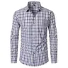 ZEROYAA Men's Classic Slim-Fit Checked Plaid Gingham Long Sleeve Dress Top - Lightweight Fabric, Button-Front, Formal-Casual, Party & Wedding Wear,sohochic