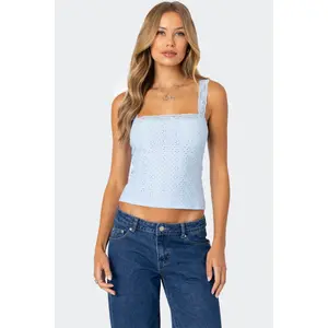 Virginia Lace Trim Eyelet Tank Top