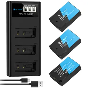 Artman LP-E17 Battery 3-Pack 1300mAh and 3-Slot LCD Charger for Canon EOS R50 R8 R10 RP R100, Rebel T8i T7i T6i T6s SL2 SL3, EOS M3 M5 M6, EOS 77D 200D 250D 750D 760D 800D 8000D Digital Camera