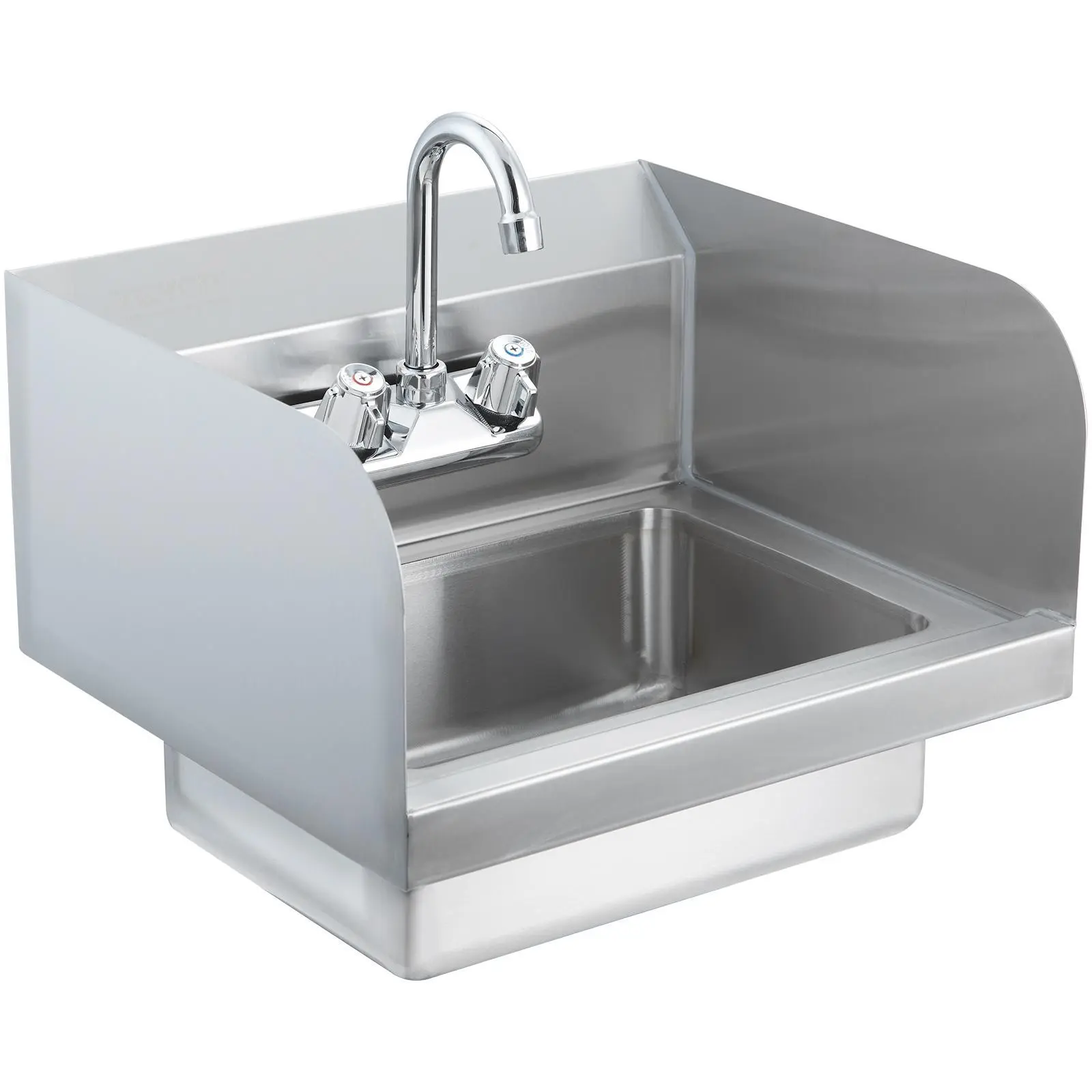 VEVOR Commercial Hand Sink with Faucet and Side Splash,  NSF Stainless Steel Sink for Washing, Small Hand Washing Sink, Wall Mount Hand Basin for Restaurant, Kitchen, Bar, Garage and Home, 17x12.8 inch#BackToSchool