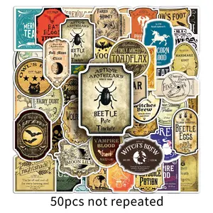 50 Magic Potion Labels Stickers, Self-Adhesive Planner Stickers, Skateboard Stickers, Notebook Stickers, Creative Decor, Kids Craft Supplies, Ideal Gift