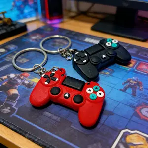 2 Pcs Video Game Controller Keychains, 3D Silicone Cute Gamepad Key Ring, Funny Gamer Keychains for Backpack Charms, Car Keys & Party Favors, Keychain for Bags, Ideal Gifts for Gamers, Boys, Teens & Video Game Lovers
