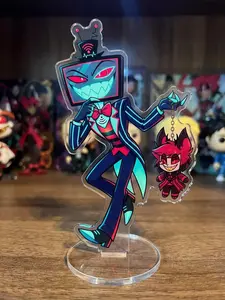 Vox Hazbin Hotel Alastor Standee, TV Demon Fanart, Radio Demon Desk Decor Standee Hazbin Hotel Standees Funny Acrylic Decor For Fan