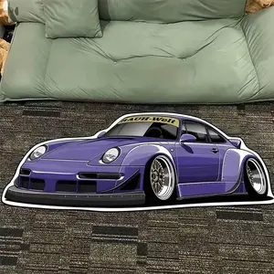 Cartoon Car Shaped Floor Mat, Creative Carpet, Decorative Carpet for Home Living Room Bedroom, Vanity Decor Accessories, Cartoon Pattern Rug