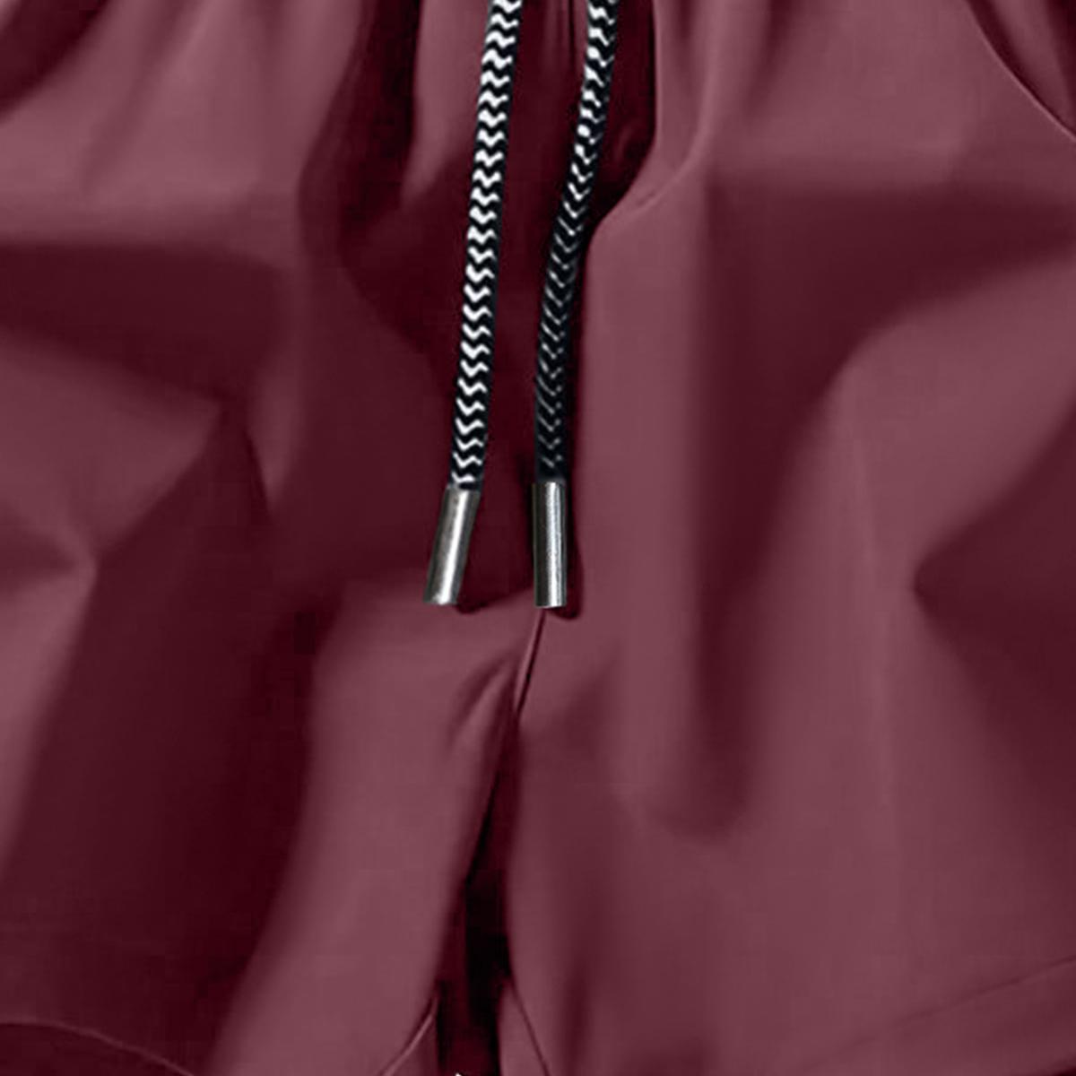 Men's Solid Color Casual Shorts Five-Piece Set, With Zipper Pockets, Summer Fashion Drawstring Sports Shorts, Suitable For Gym And Outdoor Wear