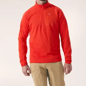 Arc'teryx Men’s Delta 1/2 Zip Neck Breathable & Warm Fleece Jacket in Red - Menswear, Coats
