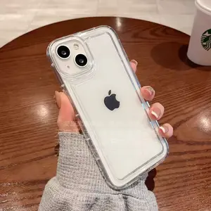 Clear Rugged Case for iPhone 17 Pro Max 17 Air 11 12 13 14 15 16 Pro Max 3-Layer Military Grade Drop Protection Transparent Heavy Duty Shockproof Anti-Fall Case Durable Cover