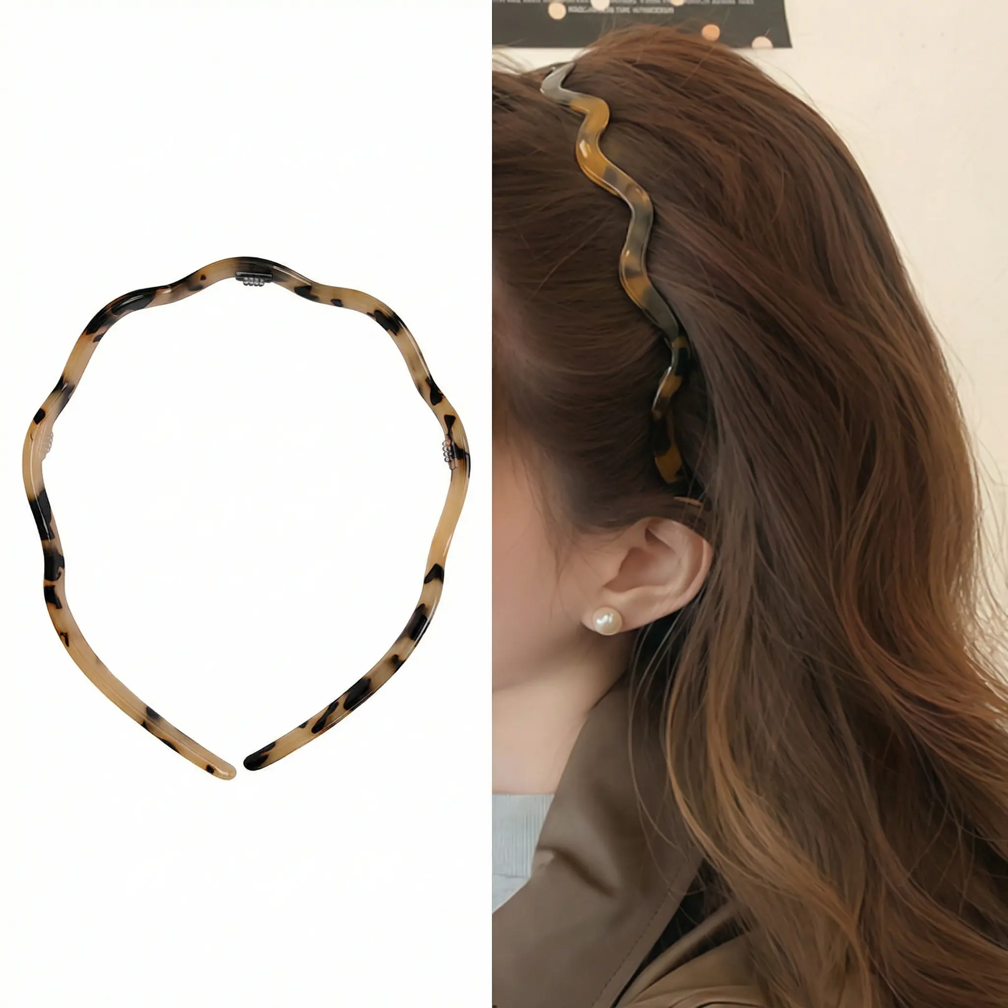 4pcs  different colored wavy glasses headbands, goggles headbands, and pressure-free anti-slip headbands for women A lady's gift