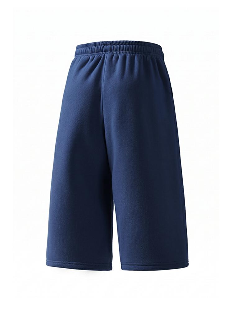 2-pack men’s summer casual athletic shorts, 7/8 length, loose straight fit, adjustable drawstring elastic waistband, skin-friendly breathable fabric
