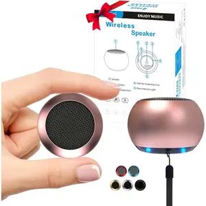 2 Mini Speakers ,  Small Portable  Speaker with Lanyard, Water Resistant,  Stereo Pairing, Rechargeable Metal Mini  Speakers for Phone, Tablet-