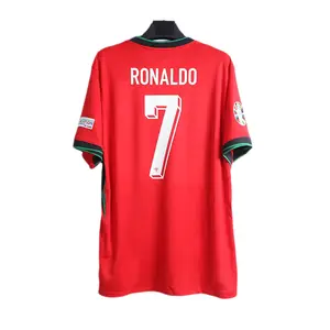 2024 UEFA European Championship Portugal National Team Home Player Version Jersey - No. 7 C Ronaldo  Short-Sleeved