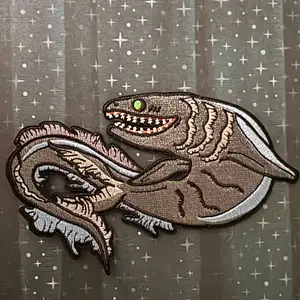 5" Frilled Shark Embroidered Iron on Patch