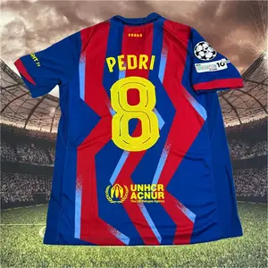25 26 Barca Red Pedri 8# Short sleeve Soccer jersey