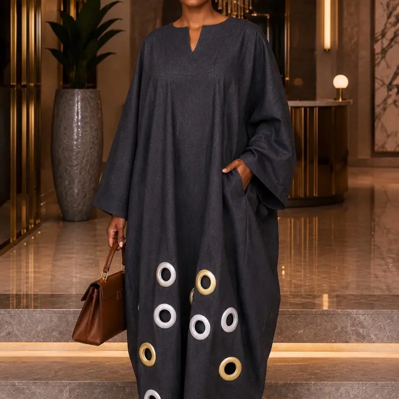 Denim dress for Women - Stylish Design, Versatile Fit, Premium Handwoven Fabric, Traditional West African Heritage, Elegance - Clothes, Womenswear