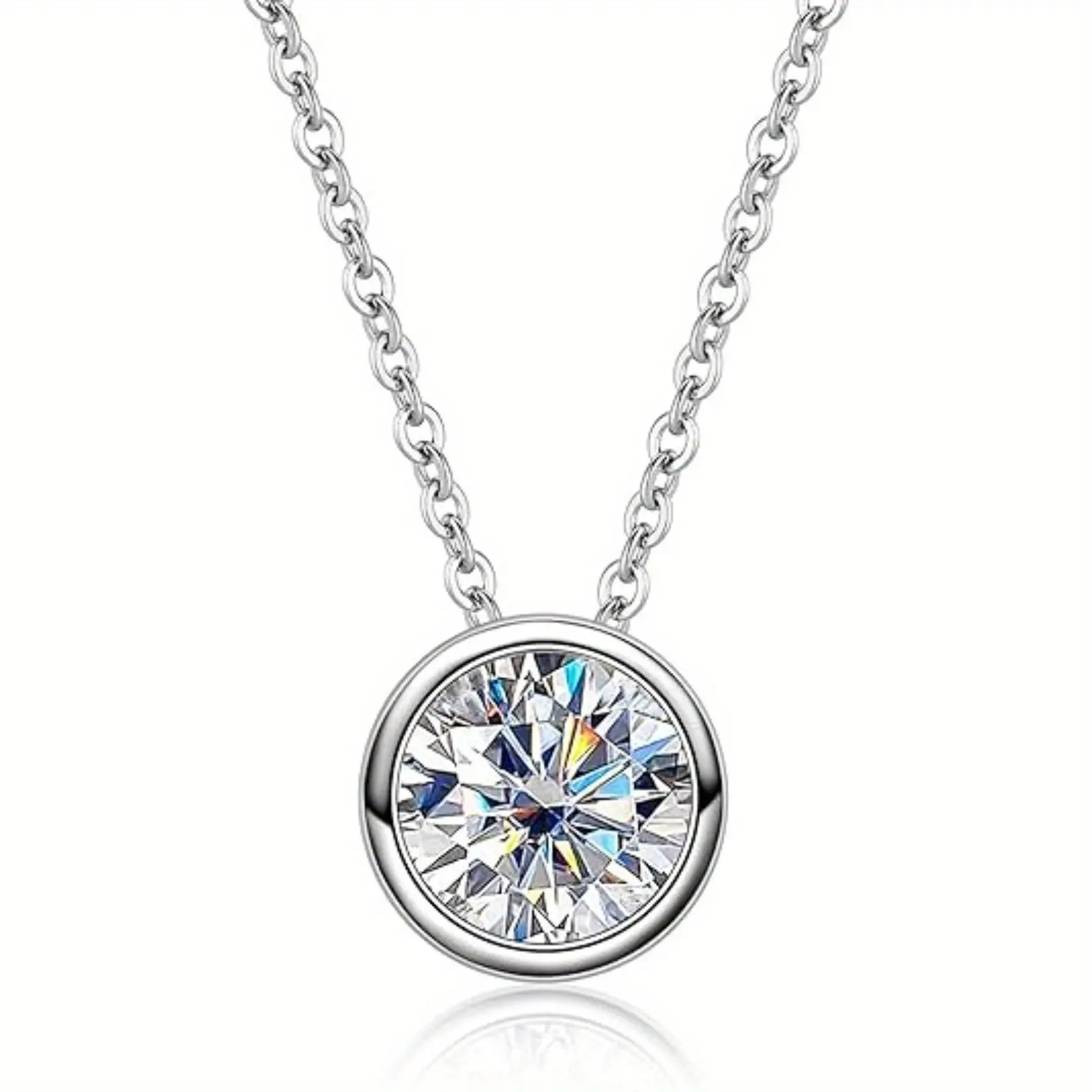 925 Silver 1-Carat Bubble-Shaped Moissanite Pendant Necklace (2.3g) - GRA Certified, with Gift Box, Ideal for Women's Birthday or Mother's Day Gifts