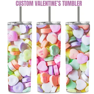 Valentine's Day Tumbler - Stylish Tumbler for Gifting with Decorative Design and Comfortable Handle