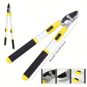 Heavy-Duty Telescopic Thick-Branch Pruning Scissors - Garden Pruners for Gardening, Dual Blade Loppers, Tree Shrub Trimmer, Shrub Trimming Tool for Fruit Trees and Strong Branches