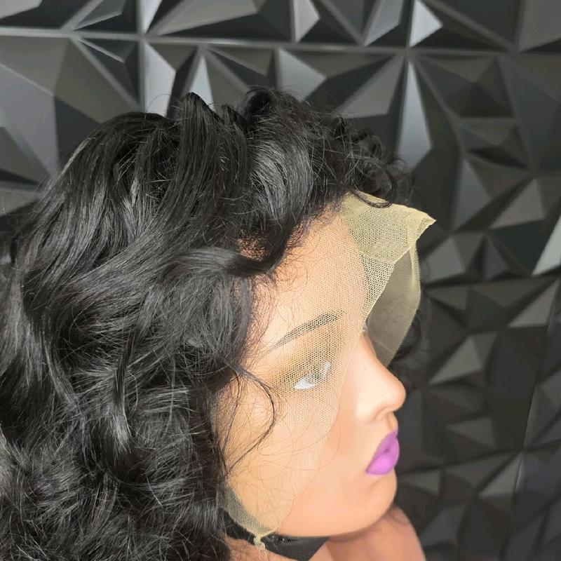 Natural black Loose Wave Human hair wig 300% Density 20inches 13x4 Transparent Lace Full Volume Packed Secure Fit Adjustable Straps Luxury Glueless, Pre-Plucked. curly human hair wig.