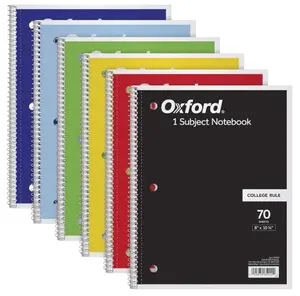 Oxford Spiral Notebook 6 Pack, 1 Subject, College Ruled Paper, 8 x 10-1/2 Inch, Color Assortment Design May Vary (65007)- Back to school