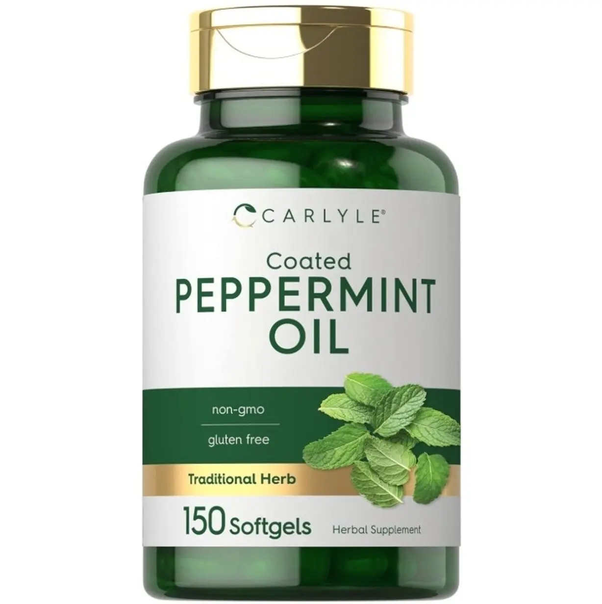 Peppermint Oil Capsules | 150 Softgels | Herbal Supplement | Non-GMO, Gluten Free