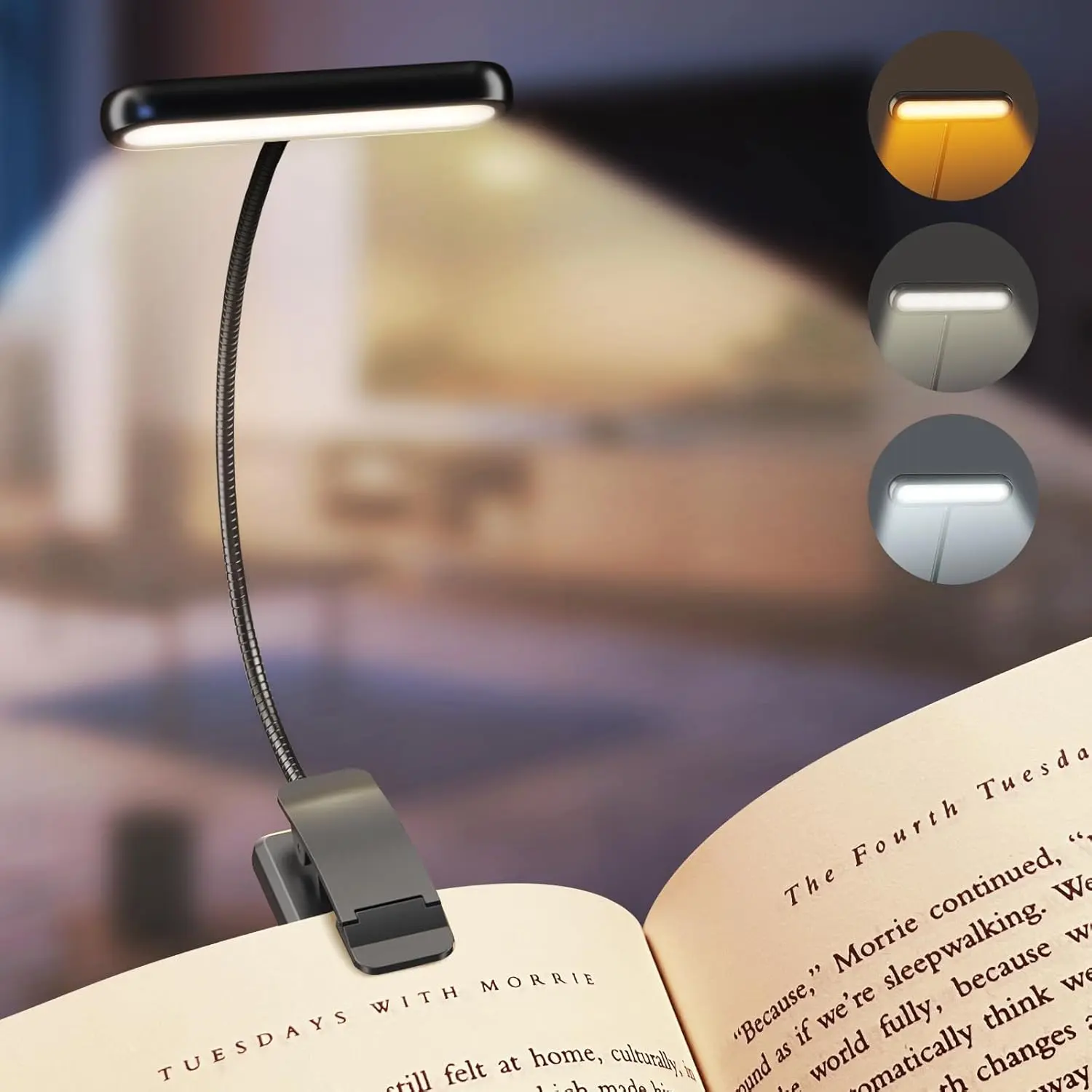 USB Rechargeable LED Desk Lamp, Portable Clampable Foldable Eye Care Lamp, Reading Lamp for Bedroom, Home Decor, Room Decor