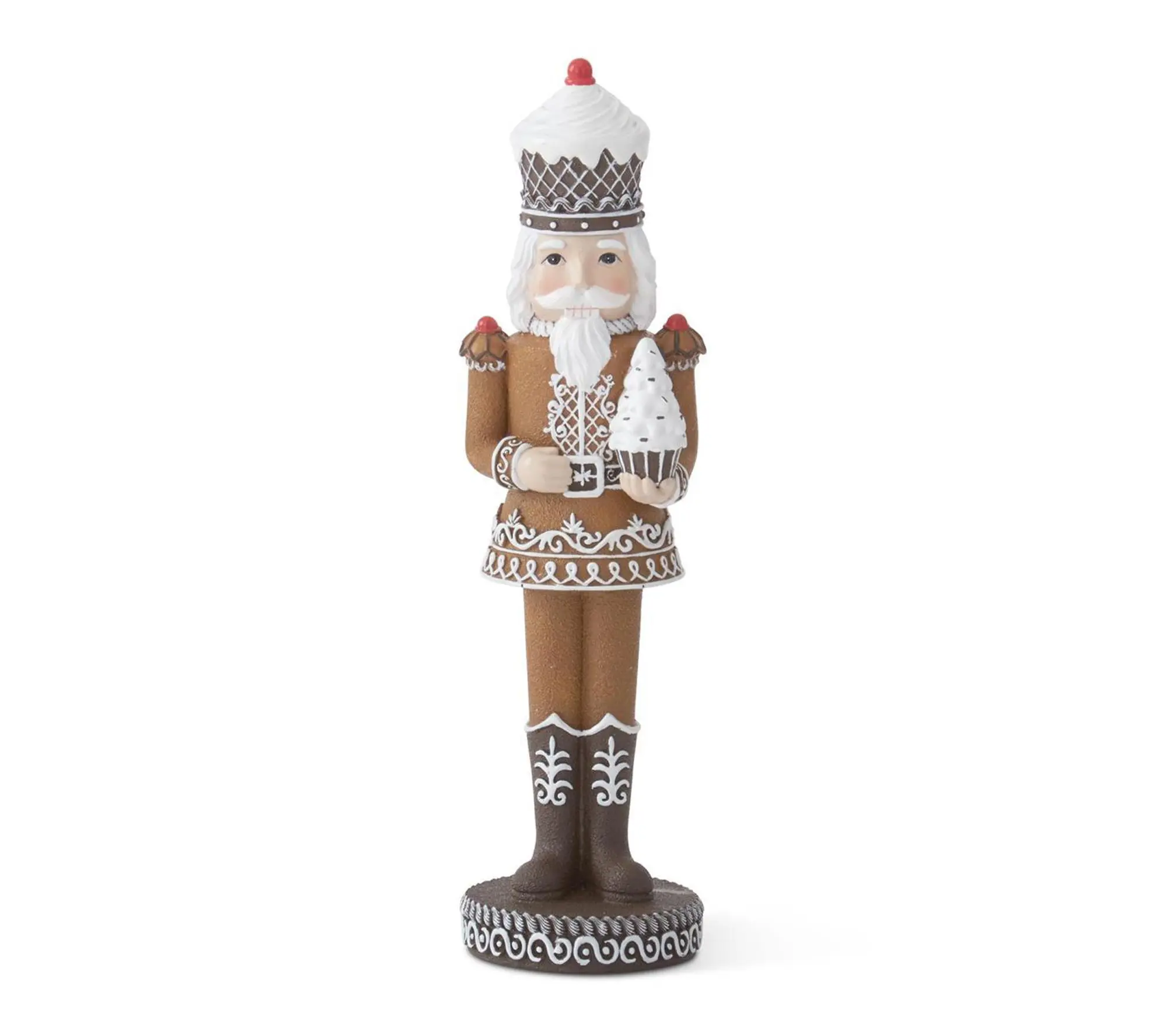 RC Home Decor -12.25" Gingerbread Nutcracker w/Cupcake Tree