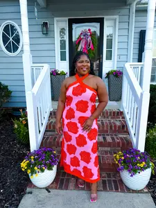 Sunset Seashell Halter Dress