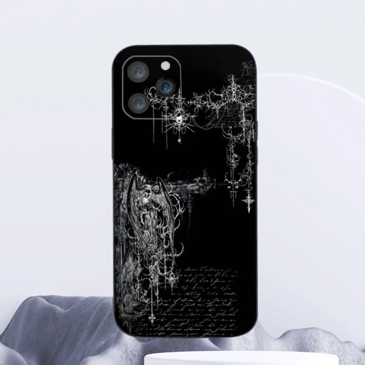Gothic Cyber Sigil Cross Soft Silicone-TPU Smartphone Casing - Colorful, Shock-Resistance Cellphone Case for iPhone 17,16,15,14,13,12,11 Pro,Pro Max,Plus