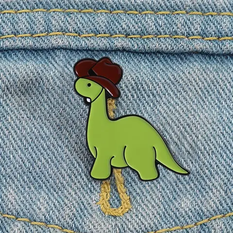 Cute Cartoon Dinosaur Design Brooch, Durable Metal Pins, Alloy Brooch Pin Clip, Fashion Brooch for Women & Men, Enamel Pin Suitable for Backpacks, Jeans, Scarves, Hats Decoration, Trendy All-match & Exquisite Brooch for Birthday Gift
