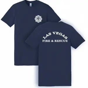Las Vegas Fire & Rescue Firefighter Graphic T-Shirt, Soft Cotton Blend Shirt with Bold White Design, Firefighter Apparel for Men & Women, Perfect Gift for Firefighters