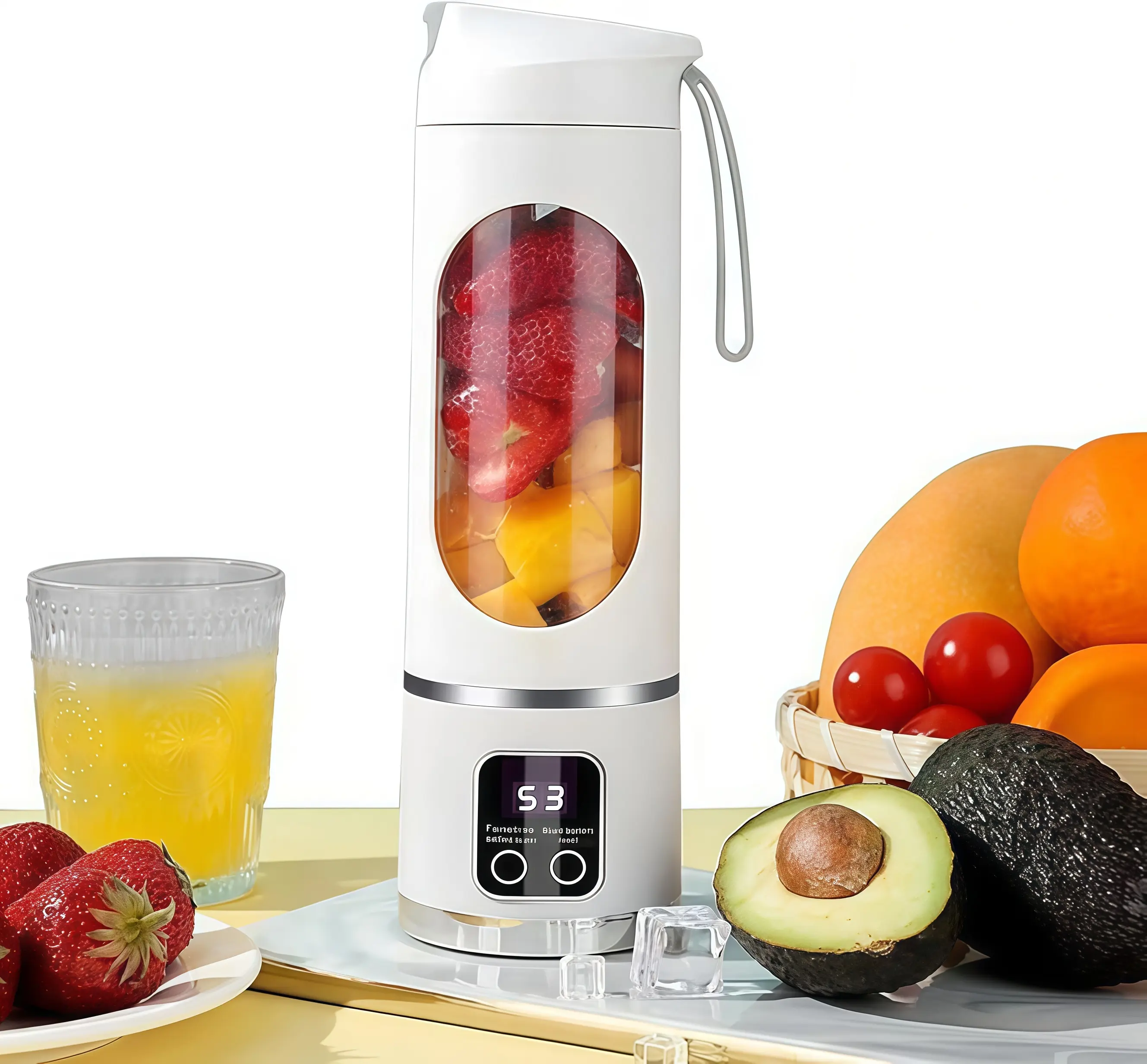 Digital Multimode Juicer Blender - Smart LED Display, Diet-Friendly，Leak Proof Design for Smoothies Liquid Diet, Shakes & Baby Food，Best Compact Blender for Home & Travel, Lemon Juicer，Fathers Day Gift，dealsforyoudays，Back To School