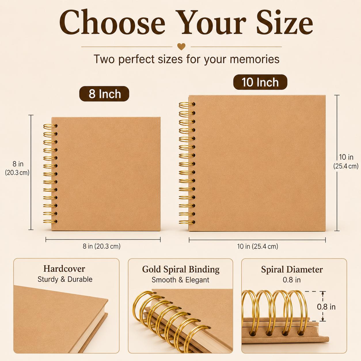 DIY Scrapbooking Photo Album - 40-Page Kraft Paper Spiral Bound Lay-Flat Book for Travel Memories, DIY Art and Craft Projects, Christmas Gift Ideas, Birthday Gift Ideas (Home & Festive Party Supplies)