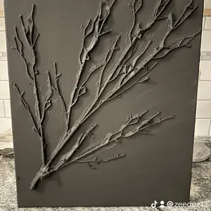 Plaster textured wall art - branch of life
