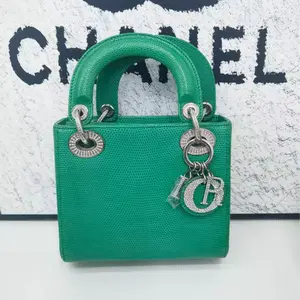 Pre-owned Dior Cowhide Shoulder Bags Beg Silang Mini Lady Hijau DIOR