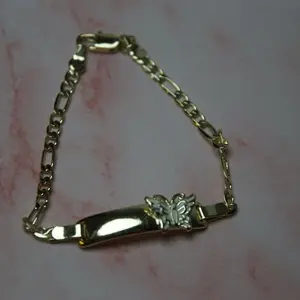 Kids Heart Bracelet with Gold Chain and Silver Heart Charm for Children's Jewelry