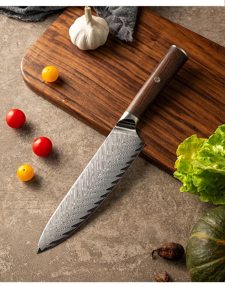 ONAIL Japanese Damascus Chef Knife – 8 inch Professional VG10 Chefs Knife