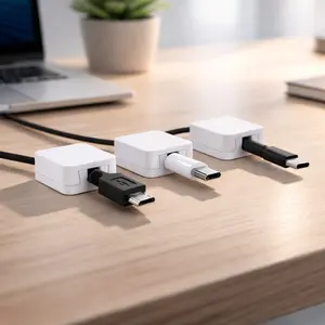 CordNest - Cable Management Clips – 3 Pack White – Strong Adhesive Dovetail Cord Holder for Desk, Nightstand & Car