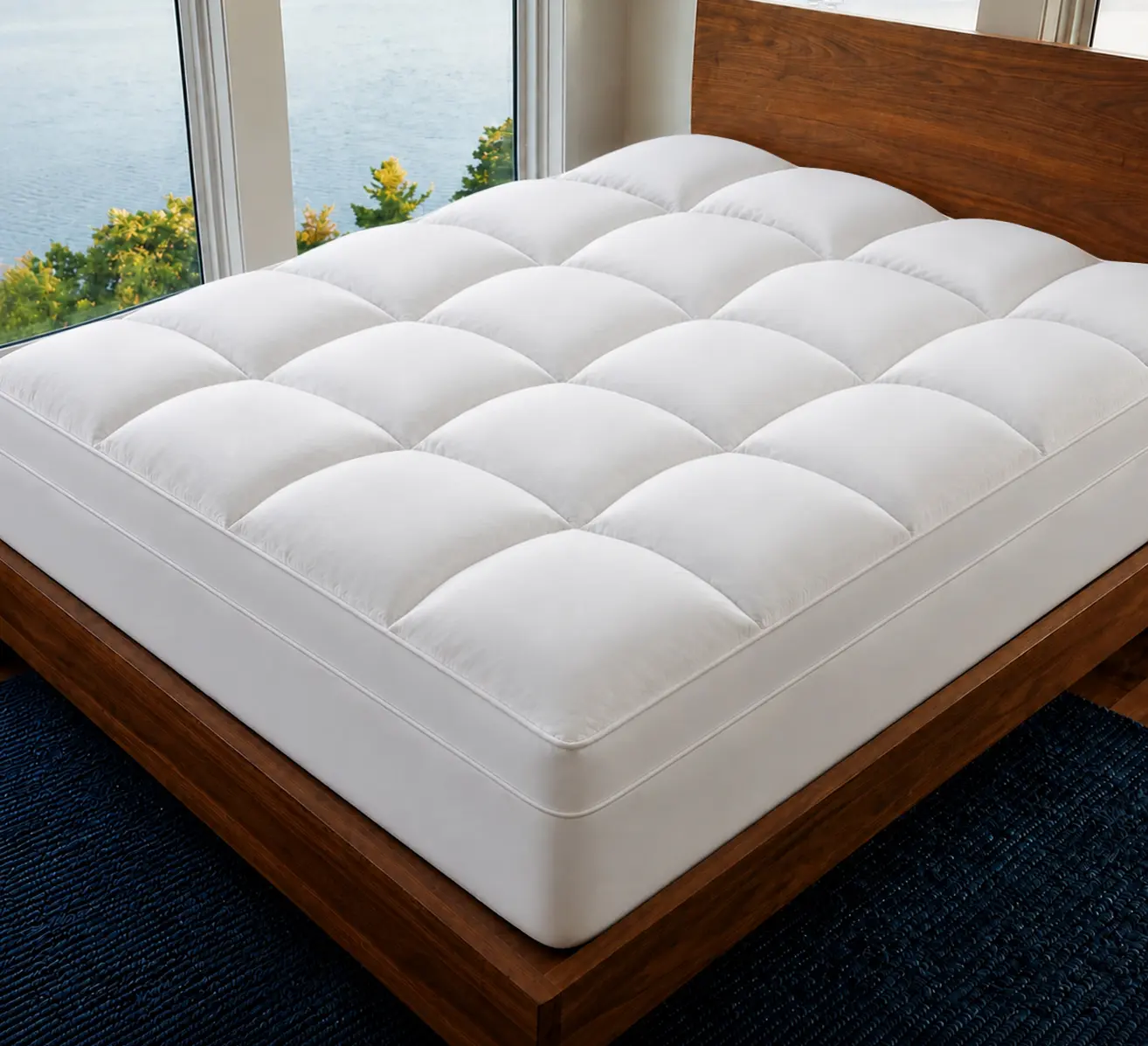 CHOPINMOON Cloud Mattress Topper, Ultra Thick Luxury Bed Comfort Layer, Hotel Quality Plush Mattress Pad & Protector for Deep Sleep