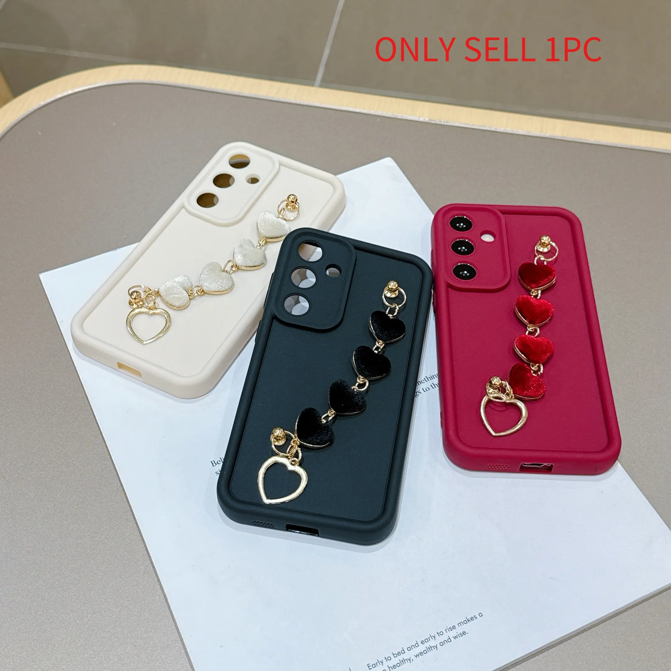 Suitable for OPPO Reno series Reno 3/4/5/6/7/8/9/10/11/12/13/14/15, Pro, Plus, Lite, F, and other models, DIY heart bracelet Smartphone Cellphone Protector Casing phone case soft shell fully covered with frosted texture Accessories