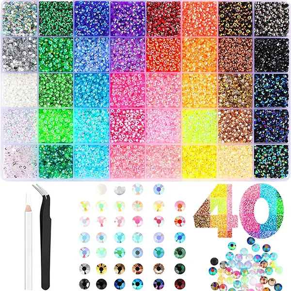 40 Colors 3mm Jelly Rhinestones, 1 Box Multicolor Flatback Resin Gems for Bedazzling, DIY Crafting, Diamond Art & Nail Art, Bedazzler Kit
