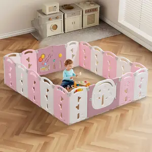 Baby Playpen,Foldable Playpen for Babies and Toddlers,Kids Activity Centre Safety Play Yard,Safety Gates for Indoor&Outdoor,Toddler Fence Play Area,Portable, Educational, 18 Panels
